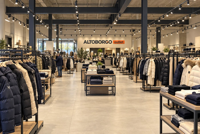 Ricostruzione illustrativa dell’interno del concept ALTOBORGO Outlet